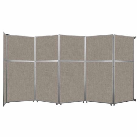 Versare Operable Wall Folding Room Divider 19'6" x 10'3/4" Warm Pebble Fabric 1070258-1
